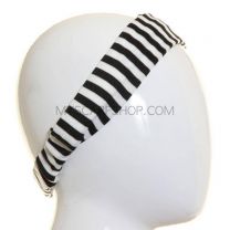 Headwrap Black and White Stripes