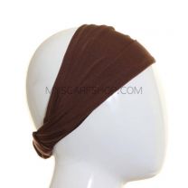 Jersey Headwrap Plain Brown