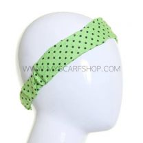 Cotton Headwrap Lime Polka Dot