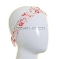 Printed Wide Headband Red Floral