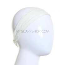 Embroidered Wide Headband Cream Daisy