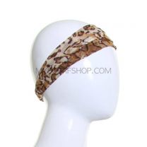 Printed Wide Headband Brown Glitter Abstract