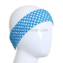 Wide Headband - Triple Pack Blue Tone Crochet