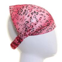 Chiffon Headwrap Pink Leopard Print