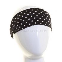 Wide Headband Black Polka Dot