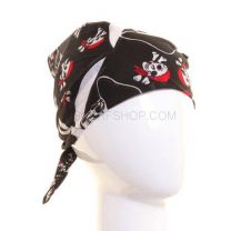 Black White and Red Pirate Skulls With Swords Cotton Bandana