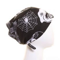Black and White Skull & Spiderwebs Bandana