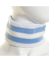 Wide Headband Blue Stripes Knitted