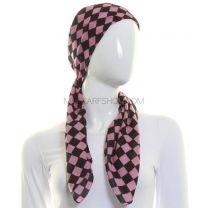 Pink Checkered Squared Scarf Cotton