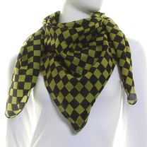 Green Checkered Squared Scarf Cotton