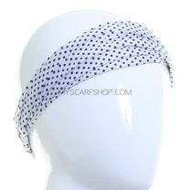 Headwrap White Polka Dot