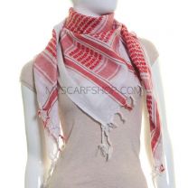 Red and White Cotton Arab Scarf